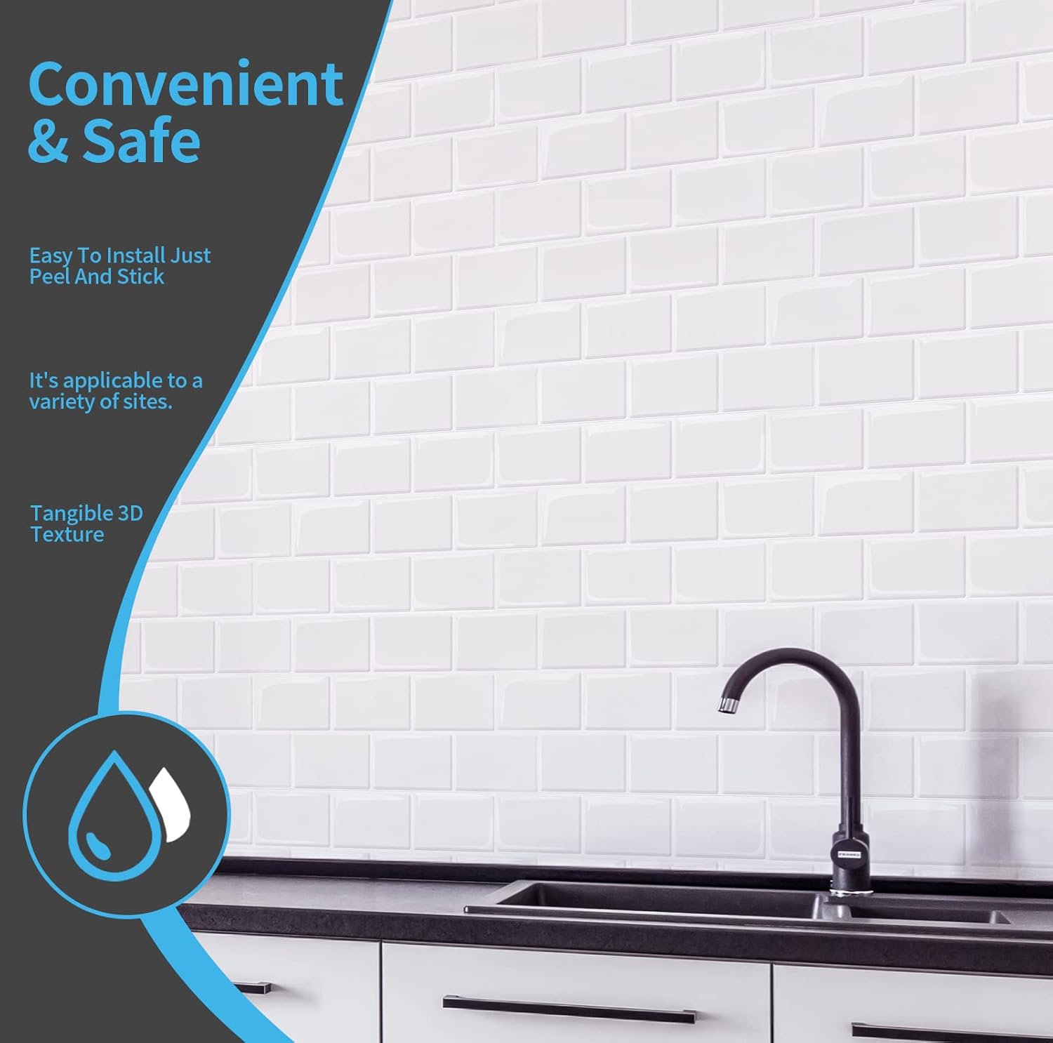 Art3d 10-Sheet Peel and Stick Tile Backsplash - 12"x12" Premium Kitchen Backsplash Peel and Stick Tile, White : Home & Kitchen