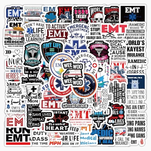 106PCS EMT Stickers Funny Paramedic Stickers for Water Bottle, La...