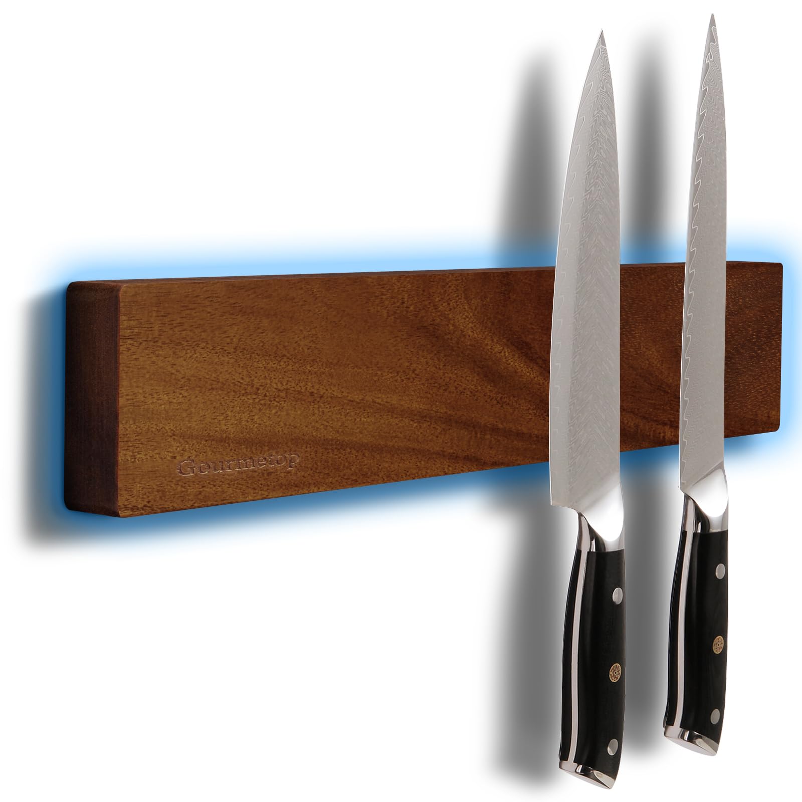 Aktualisiert 2026 Magnetleiste Messer, Messerblock Magnetisch 30,5cm, Messerhalter Magnetisch ,Magnetischer Messerhalter–Küchen Organizer & Küchenzubehör, Unbestückte Messerblöcke, Akazienholz Dunkel