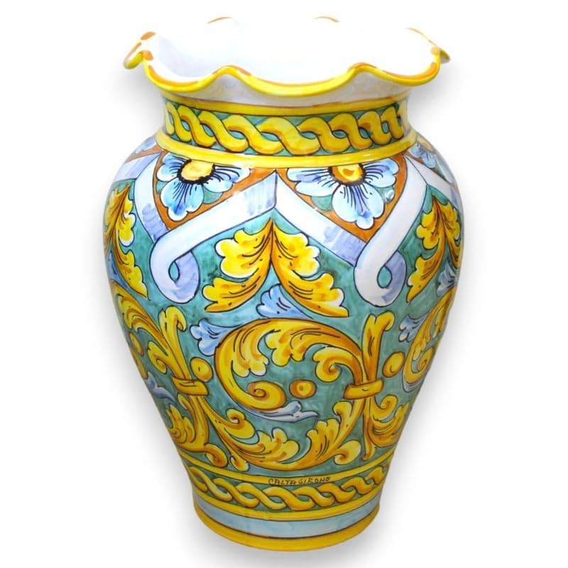 Grand pot parapluie céramique Capaci Sicilia Bedda h 50 cm x Ø 35 cm