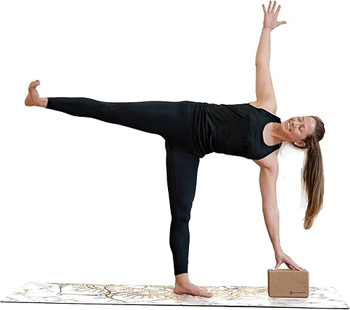 Miniatura 6 de Shakti Warrior Shanti PU Yoga mat - Artist Designed, Premium eco friendly mats, Non Slip, Non Toxic, Great for Regular & Hot Yoga, Pilates and Work