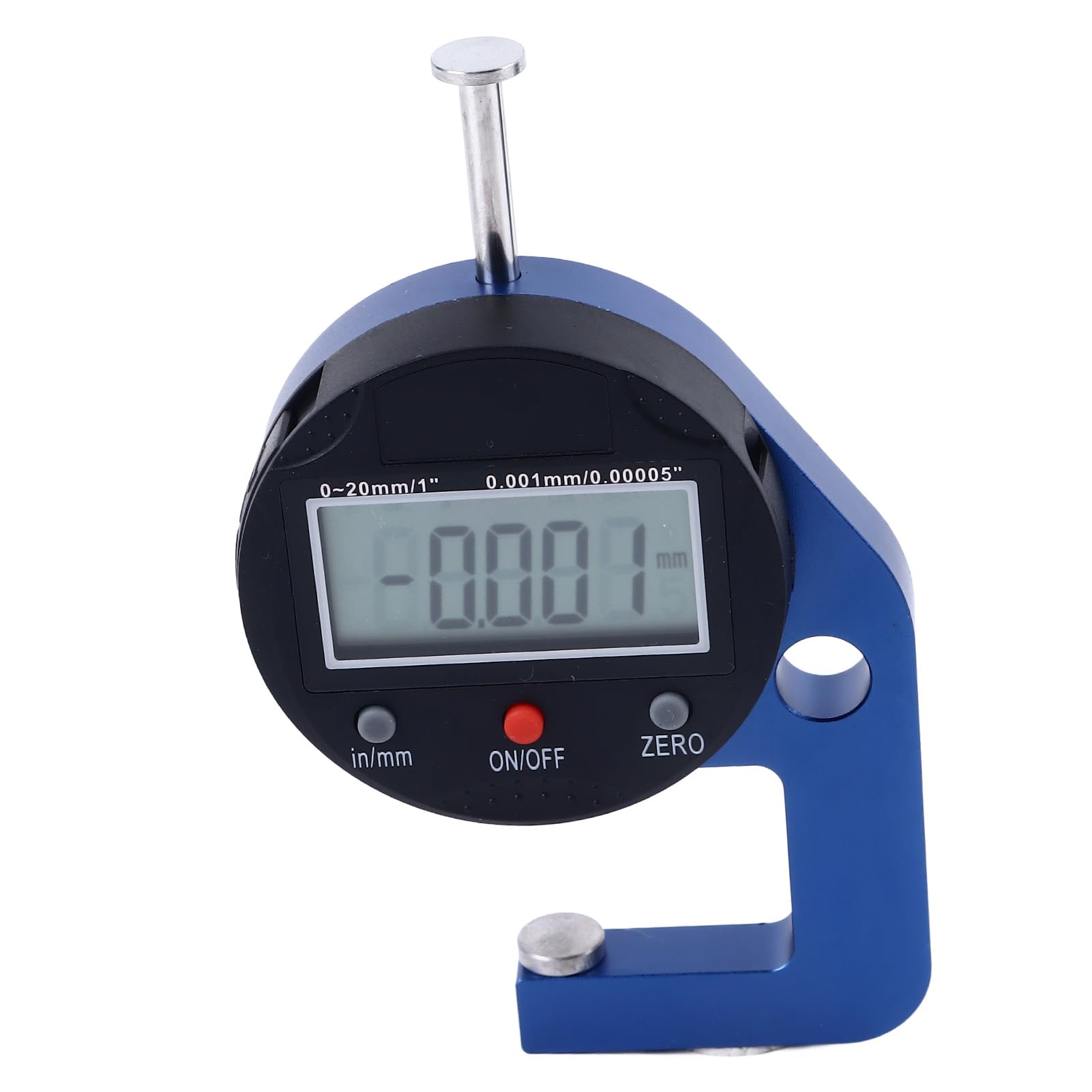 Medidor de espesor digital de 0 a 20 mm, herramienta de medición de alta precisión con resolución de 0,001 mm, medidor de espesor de aleación de aluminio para procesamiento