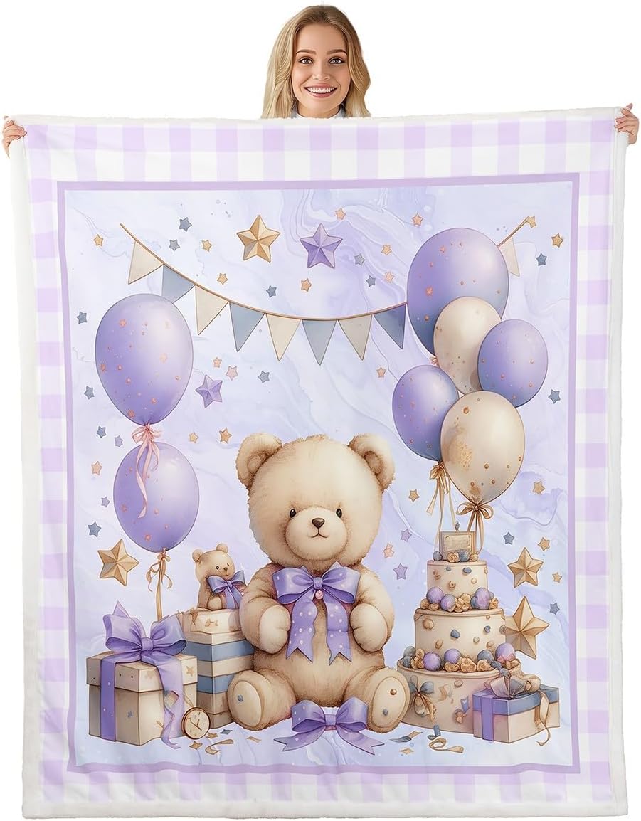 Bowknot Fleece Blanket,Bow Tie Butterfly Knot Plush Blanket for Kids Teens,Lovely Room Decor,Leopard Print Princess Flannel Blanket,Twin 60"x80"