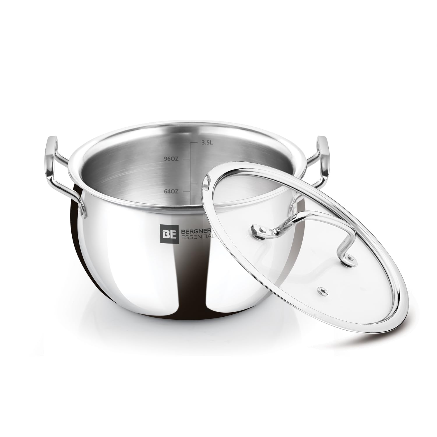 Bergner Essentials Tri-Ply Stainless Steel 18 cm Rice Handi with Lid