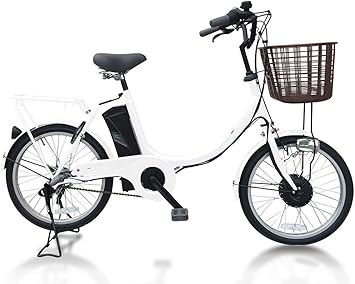 Amazon Aijyu Cycle 電動アシスト自転車 E Town イータウン ホワイト 20インチ電動自転車 シマノ内装3段変速ギア ハンドルストッパー 大型スタンド Ogkフロントバスケット リチウムバッテリー 型式認定車両 Tsマーク取得 Three Stone スポーツ アウトドア