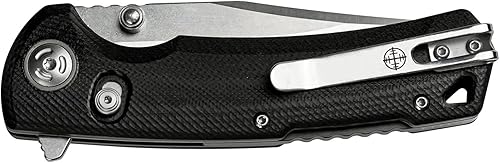 Miniatura 2 de Elite Tactical - Cuchillo plegable manual con D.L.M. - Chaser - Hoja de punta de clip con acabado satinado, acero D2, pivote de rodamiento de bolas,