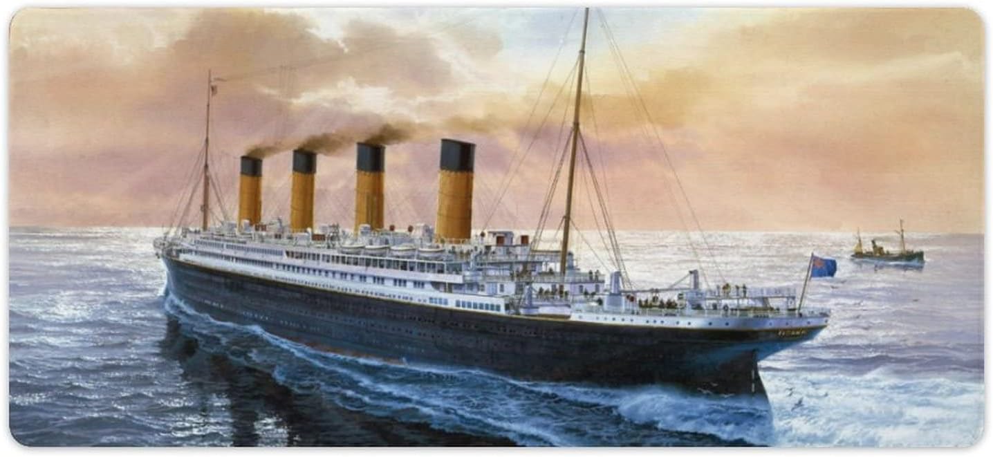Retro Titanic Famous Old Historic Desk Mat Non-Slip Mouse Pad Large Desk Pad Desk Protector for Office Home