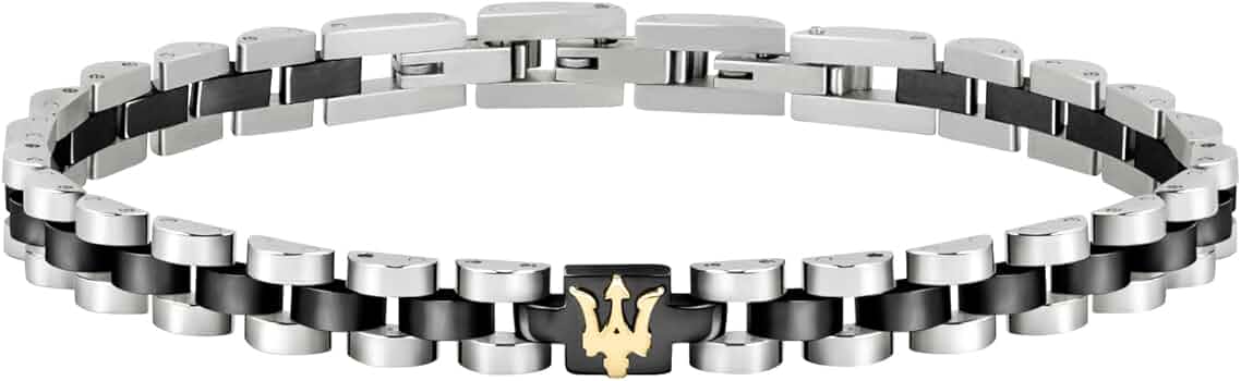 Bracciale Uomo Maserati Jewels - Acciaio Con PVD, Chiusura A Clip, Lunghezza 21 Cm, Modello JM320AST08