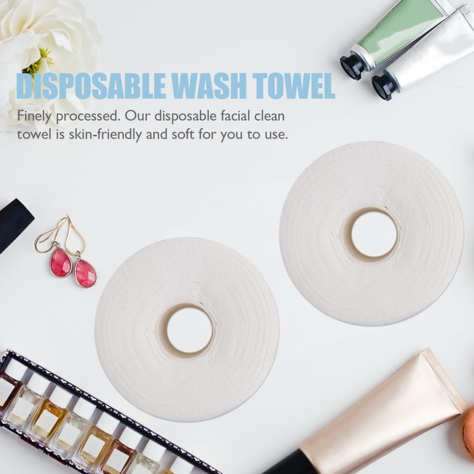 2 Pezzi Panno Struccante Usa e Getta Asciugamano Multifunzionale con Design Sacchetto e Confortevole per Profonda per Pelli Sensibili e Rimozione Colore Casuale