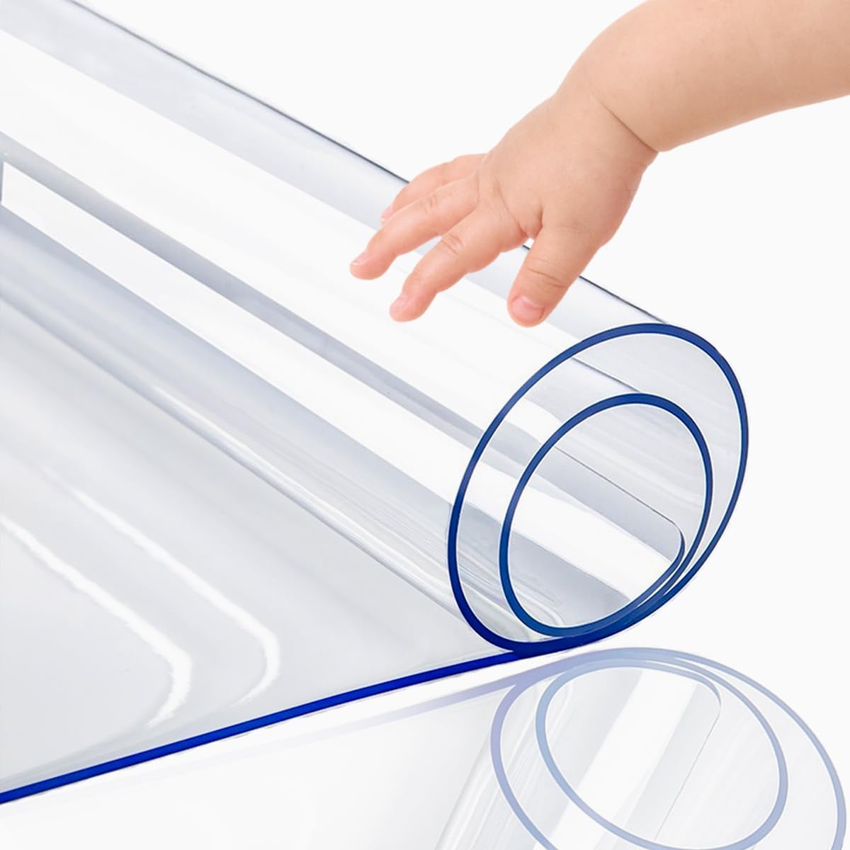 PoPoTo New Clear Plastic Tablecloth Coffee Dining Kitchen End Table Protector Cover Wipeable Water Resistant PVC Vinyl Table Pad Mat for Wood Marble Furniture Topper Tabletop Protection 30x120 Inch