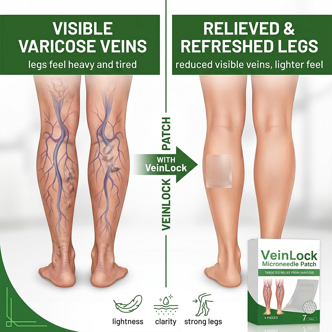 Cerotto Microaghi Per Gambe, Con Effetto Termico, Supporta La Muscolatura Delle Gambe, Migliora Il Benessere, Traspirante, Delicato Sulla Pelle, Facile Da Applicare
