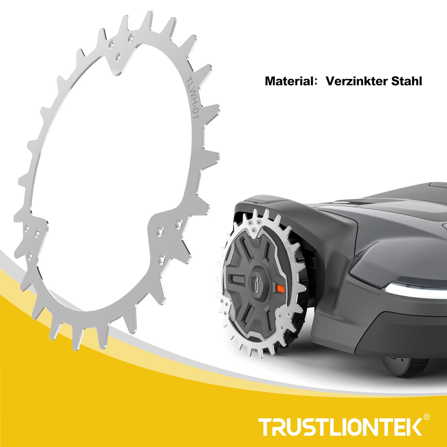 Miglioramento della trazione per robot tosaerba, compatibile con robot tosaerba Husqvarna, dimensioni ruota 252 mm.