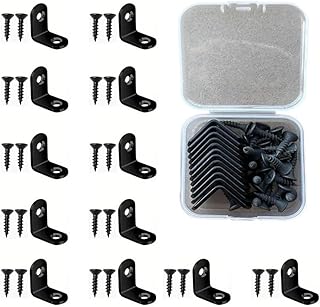 36pcs/Box Black L-Shaped Right Angle Support Accessories with Screws Heavy Duty Connection Angle Connector Wardrobe Fixed