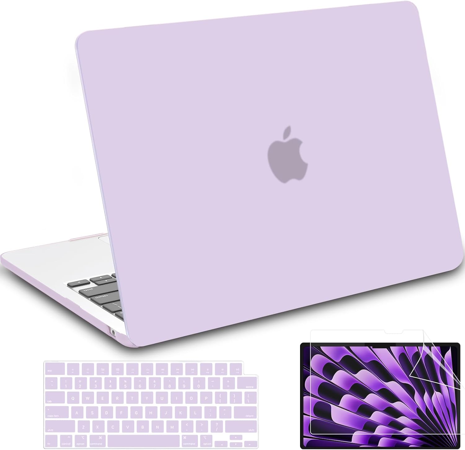 B BELK Compatible for MacBook Air 15 inch Case 2026 2025 2024 2023 M5 M4 M3 M2 Model A3448 A3241 A3114 A2941, Protective Hard Shell for Mac Air 15" + Keyboard & Screen Protector, Lavender Purple