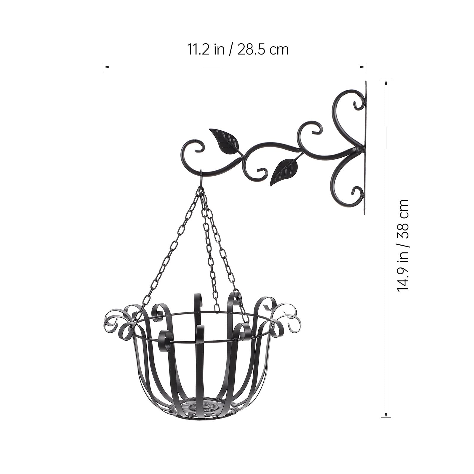 Luxshiny Fioriera da Giardino Sospesa in Metallo Ganci Rustici, Cesto di Fiori da Appendere al Muro per Cortile e Balcone, Set 1 Pezzo Verde
