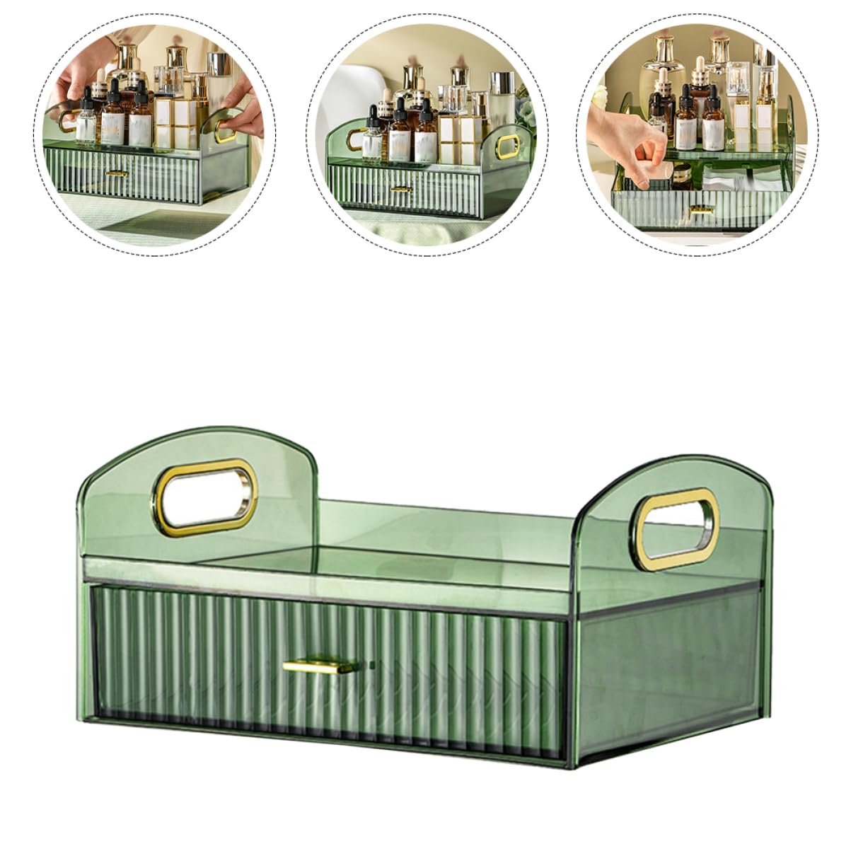 Organizzatore per Cosmetici Cassetto, Verde, PET