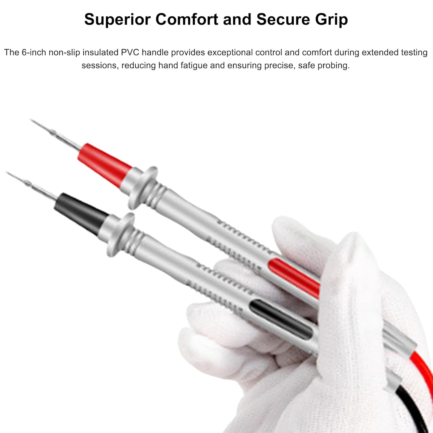 2 Pair Universal Multimeter Test Leads Kit 1000V 20A, with PU Coiled Cable, 0.3mm Stainless Steel Probe Tips, for Testing Small Components, IC Pins and Fine-Pitch Circuits