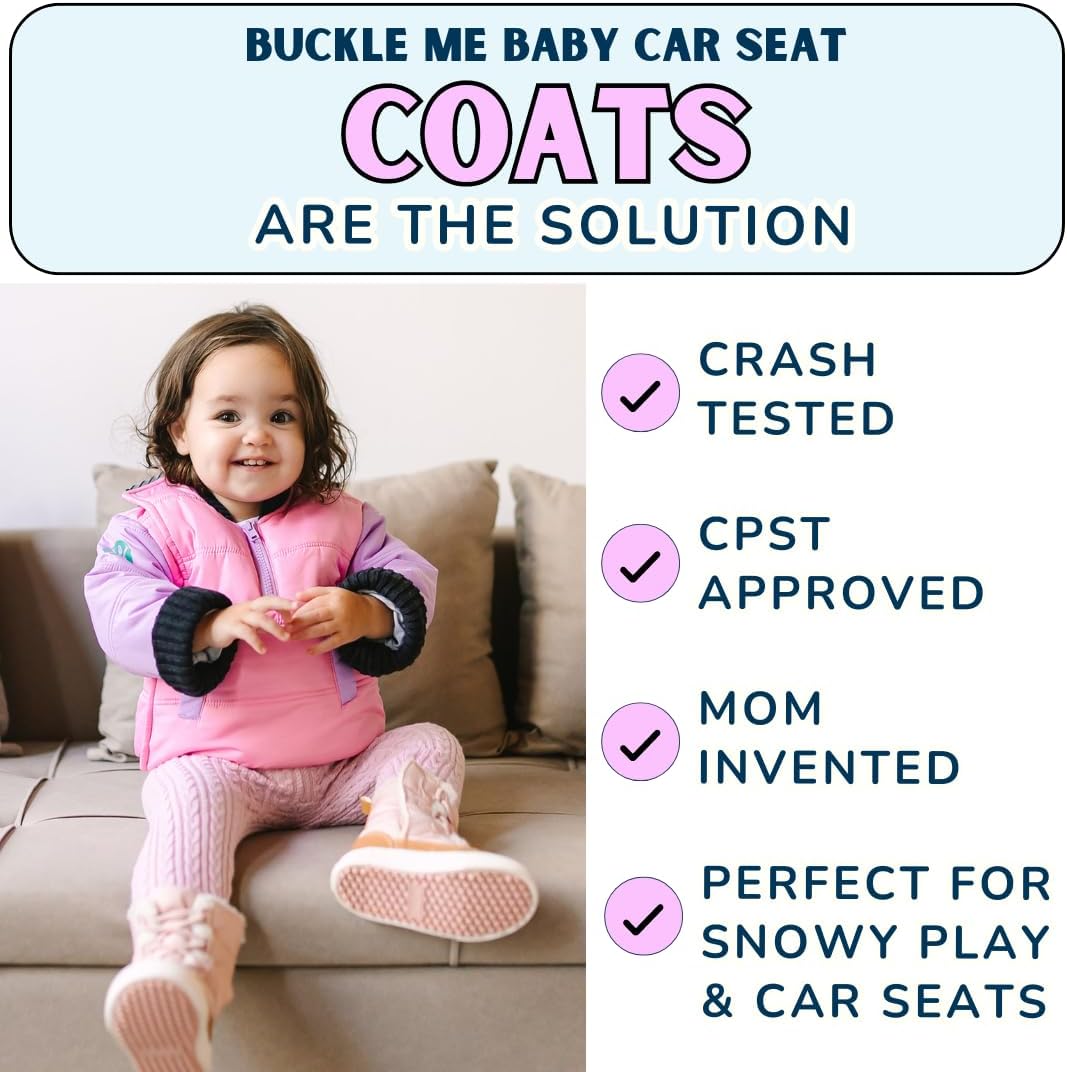 Buckle Me Baby Coats Quick Close Safer Car Seat Winter Jacket/Quick Close Winter Coat for Boy or Girls As Seen On Shark Tank