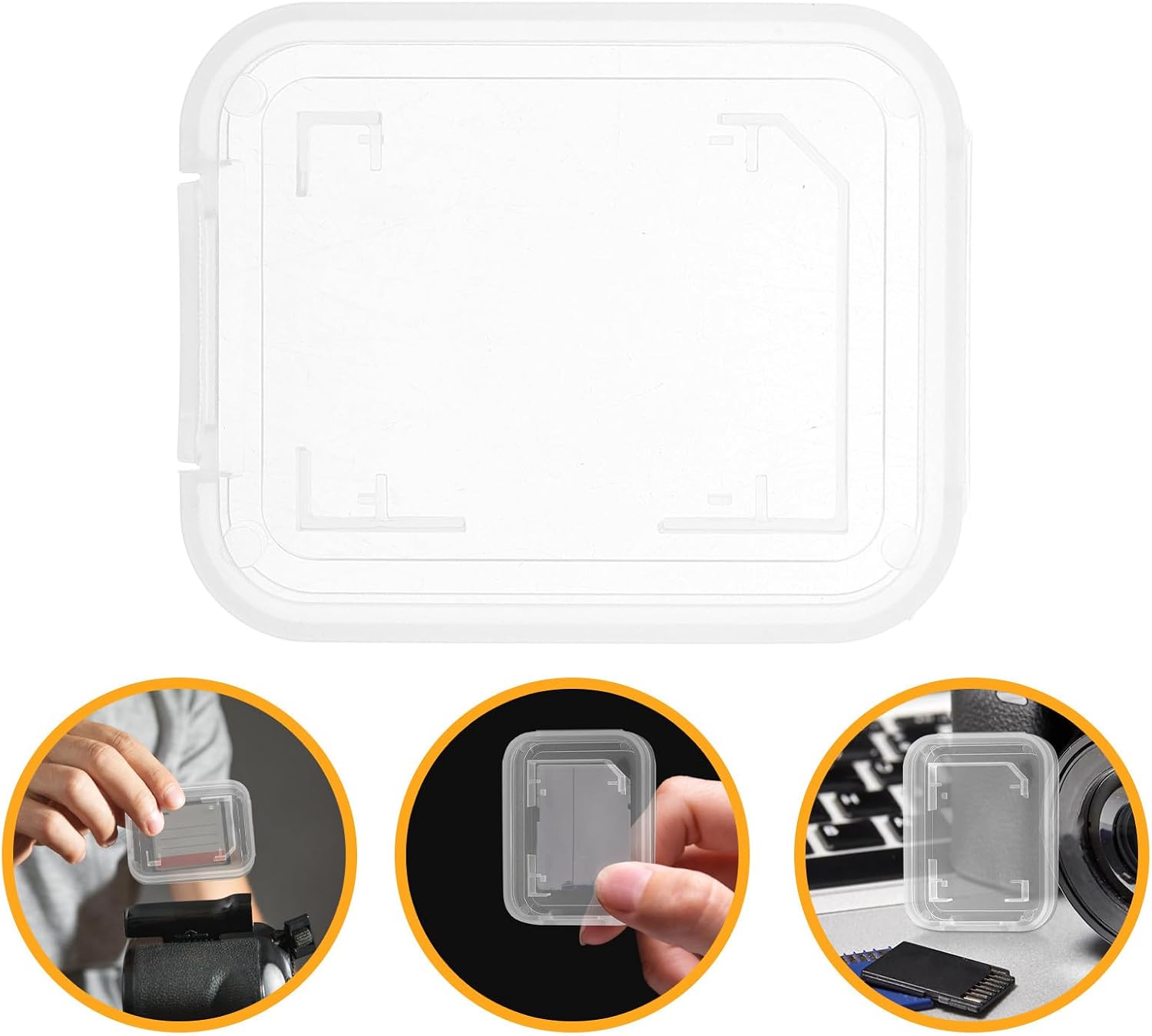 NOLITOY 20pcs Memory Card Storage Box Case Holder, Portable Single Compartment Card Organizer for Computer Memory Accessories, Compact Carrying Case for Travel and Home Use
