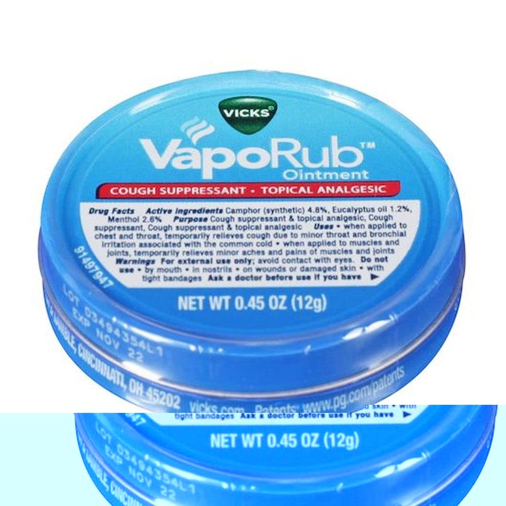 Vicks Original Cough Suppressant Ointment 0 45 Ounce Tin - 24 per Pack - 12 Packs per case