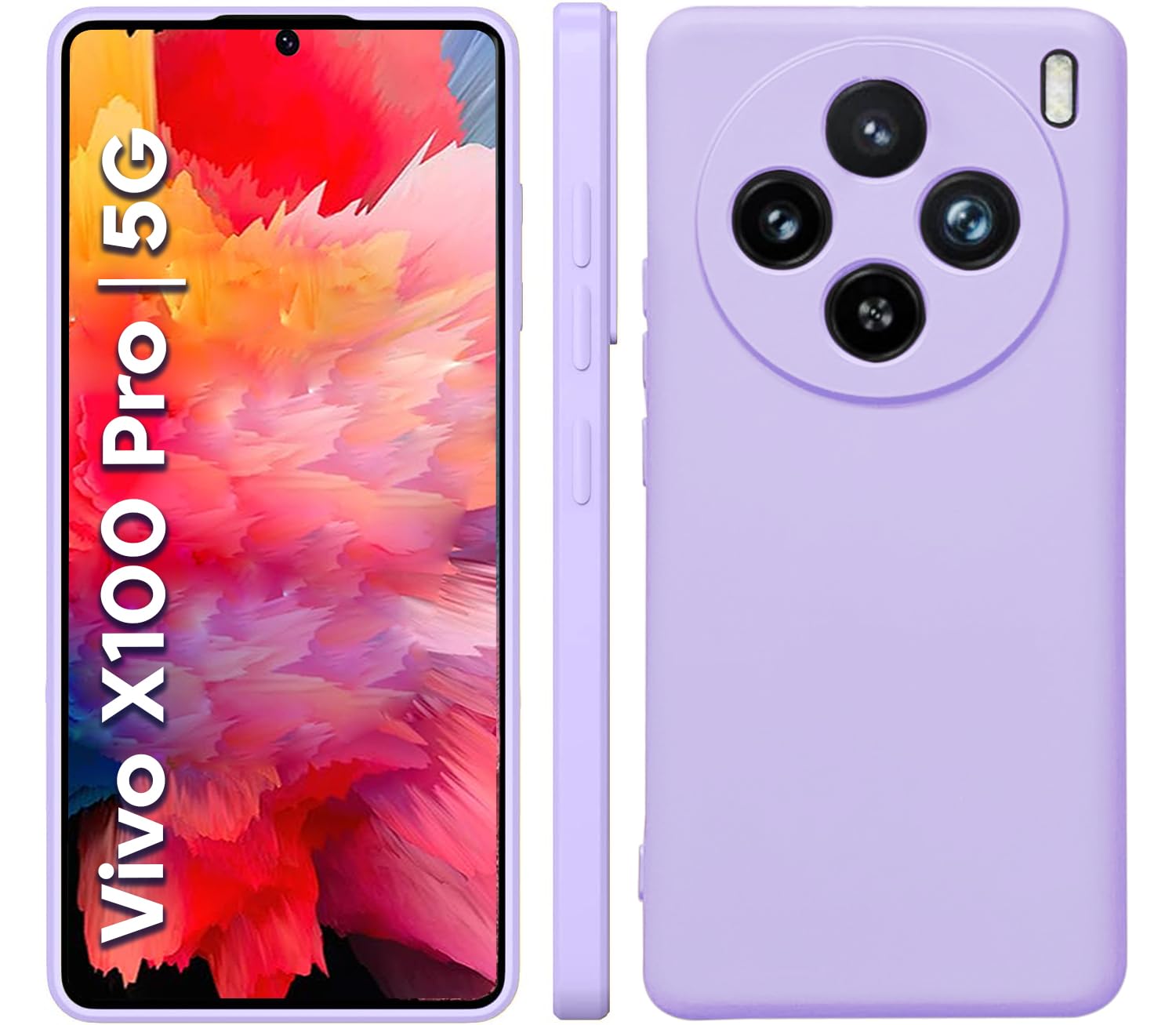 TRUEUPGRADE Liquid Silicone Designed Back Case Cover for Vivo X100 PRO 5G | Microfiber Inside, Full Protection | Bumper Back Cover Case for Vivo X100 PRO 5G - Light Purple (B0D39K4BYD) Amazon Price History, Amazon Price Tracker