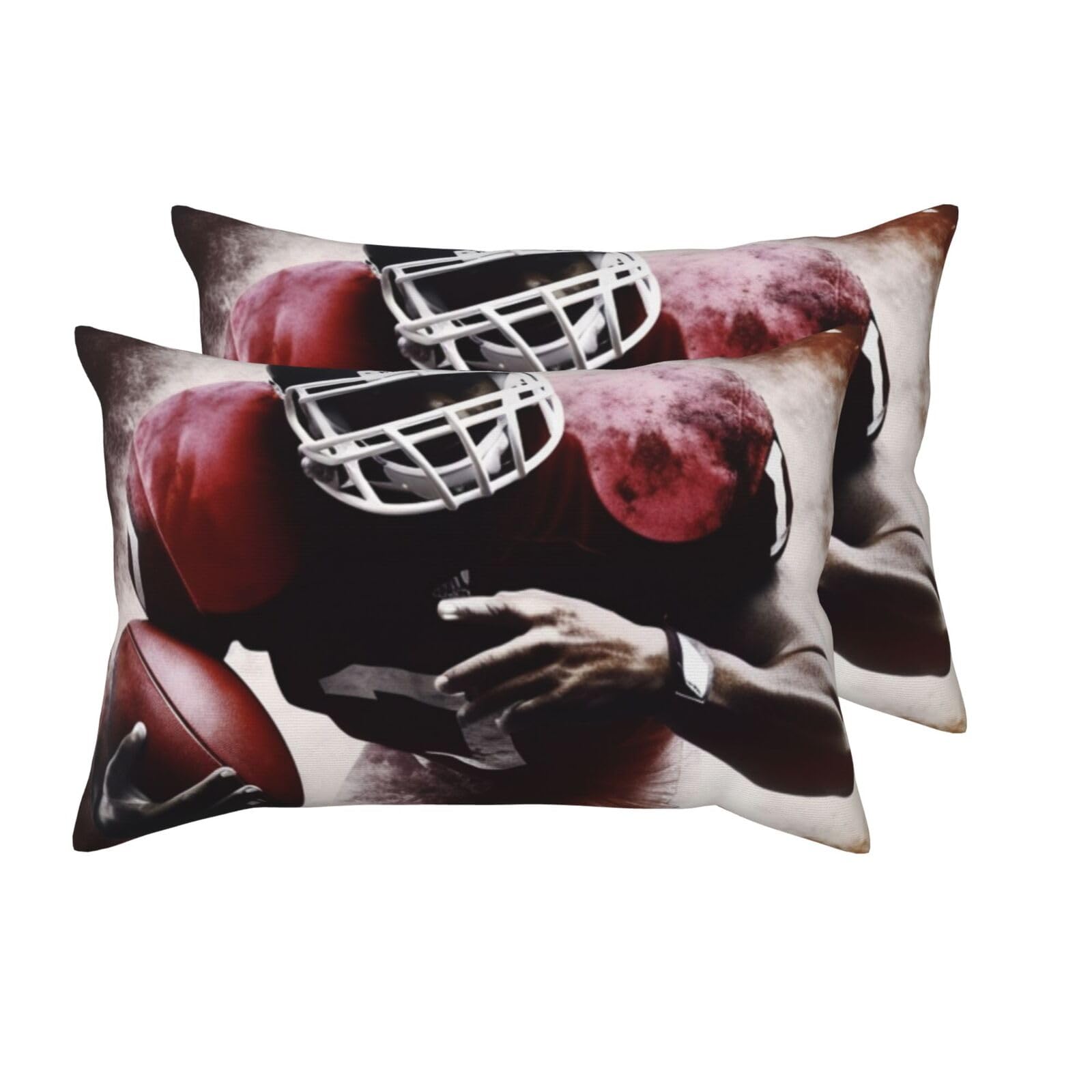 Taie d'oreiller football américain anti-frisottis lit 50x75 cm