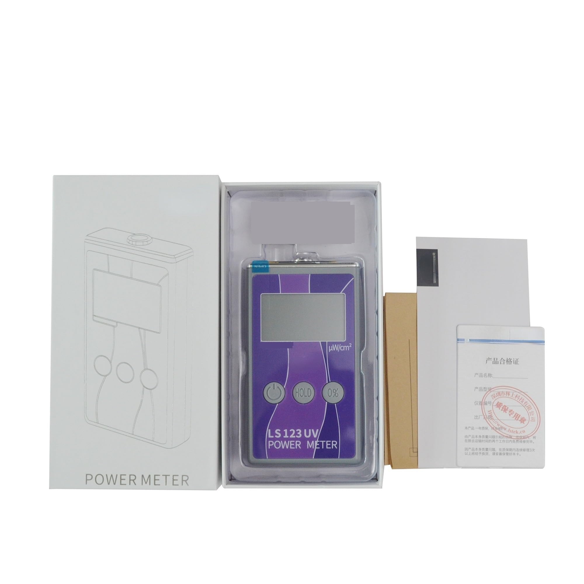 Probador UV, Medidor UV portátil LS123 Mide la intensidad de la potencia de la radiación ultravioleta, la densidad de radiancia y la tasa de rechazo