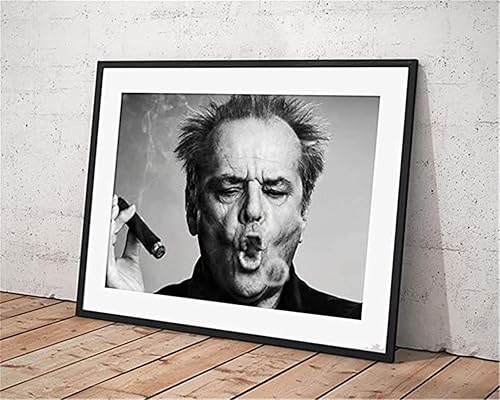 Miniatura 1 de NATVVA Decoración de pared Jack Nicholson Cigar Smoking Rings Wall Art Poster Wall Art Poster Wall Decor Prints Painting Picture Art Art Decoración