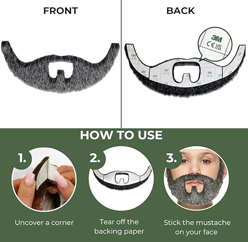 Miniatura 10 de Mustaches Barba falsa autoadhesiva para niños novedad pelo falso pequeño accesorio de disfraz para niños