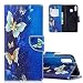 Produktbild HMTECH Huawei P30 Lite Hülle,Huawei P30 Lite Hülle Handyhülle Leder Gold Schmetterling Flip Case PU Leder Cover Magnet Schutzhülle Tasche Handytasche für Huawei P30 Lite,BFCH Gold Butterfly