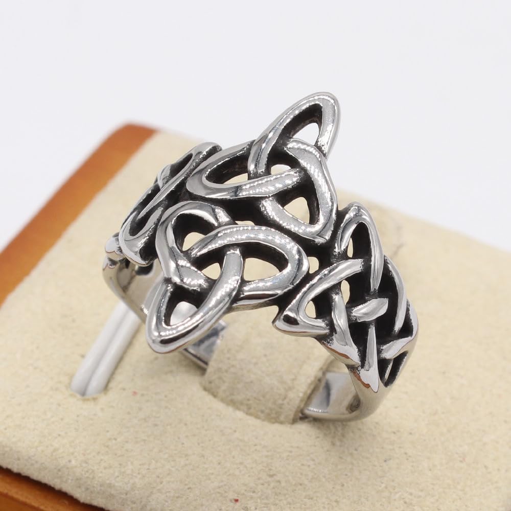 YWMAN Celtic Trinity Knot Ring, Triquetra Knot Ring, Stainless Steel Celtic Irish Jewelry for Women - Image 5