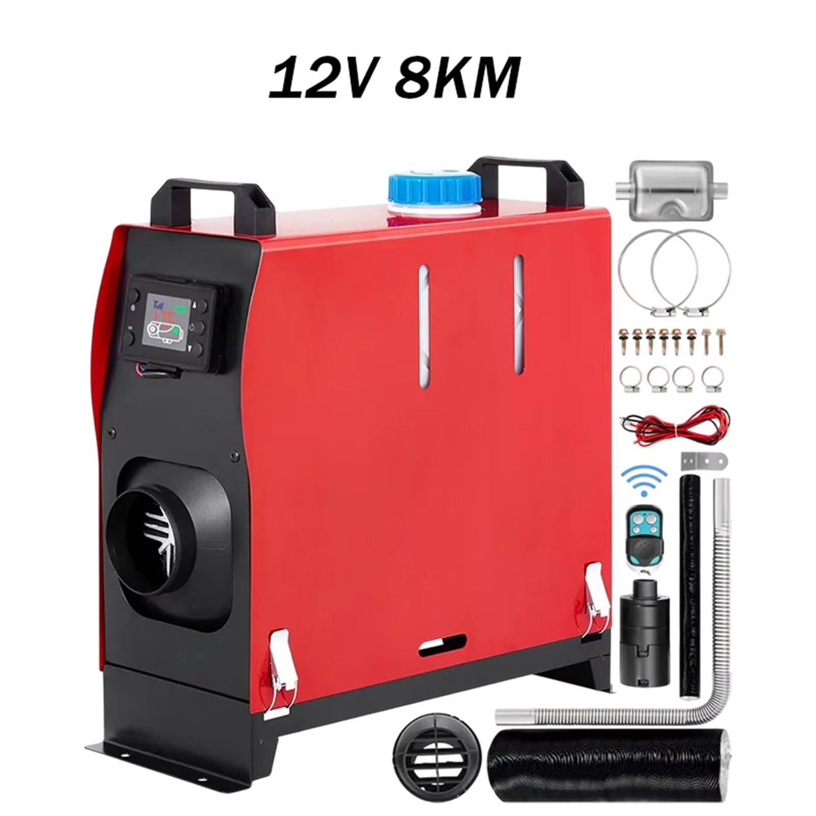 Nagrzewnica postojowa Zintegrowany Podgrzewacz Powietrza Na Olej Napędowy 8 KW, 12 V, Mały Podgrzewacz Z Przełącznikiem LCD I Pilotem Do Samochodów Osobowych, Kamperów nagrzewnica powietrza(8KM 12V)