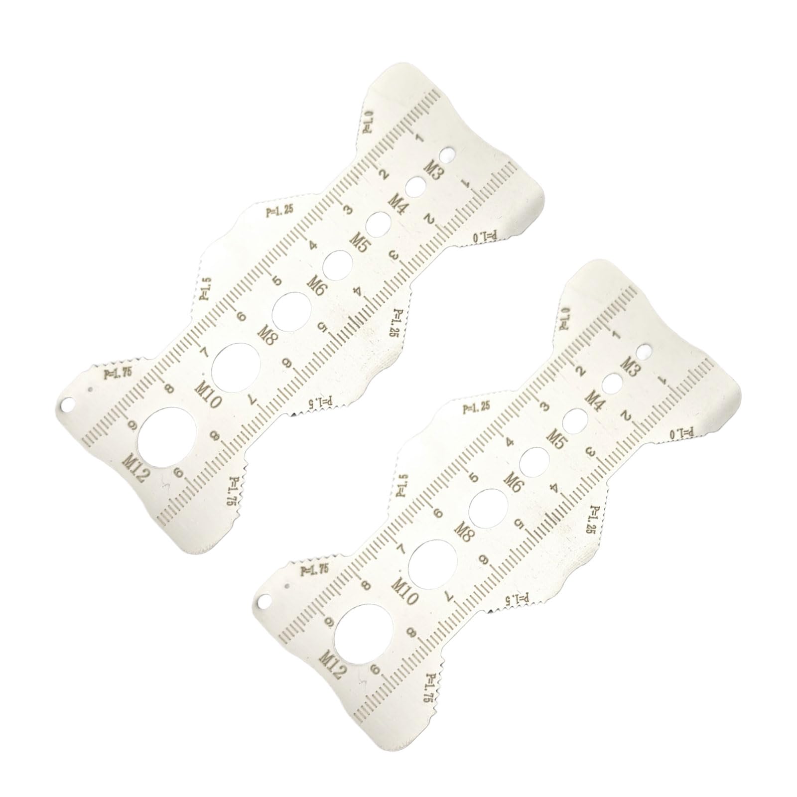 Kaeltsyn 2Pcs Multifunctional Etch Caliper Gauge Stainless Steel For Measuring Screw Pitches Length Diameter And Thread Comprehensive Thread Pitches Gauge