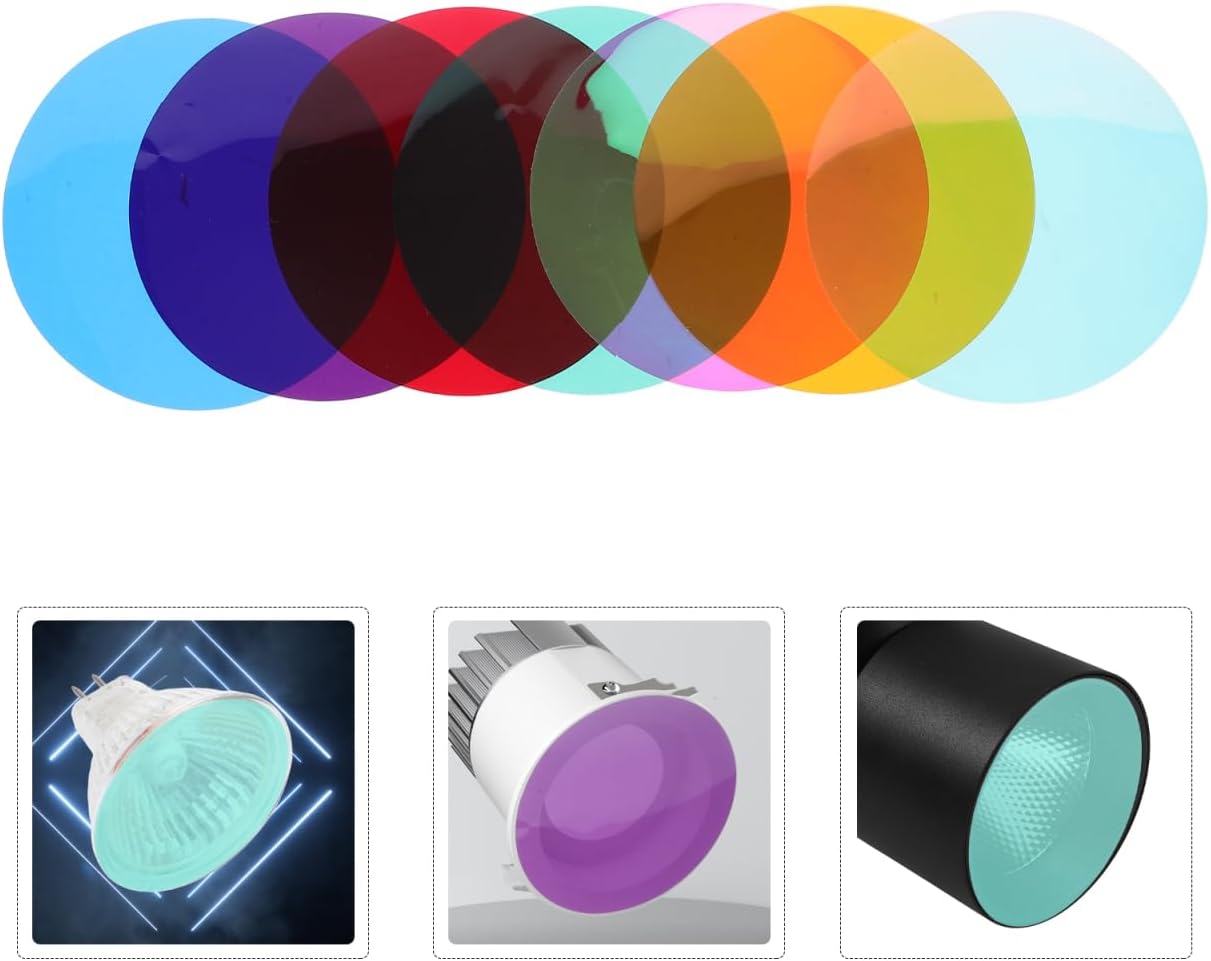 SOIMISS 8 Pcs Round Warm Light Filter Stickers, Self-Adhesive Color Changing Film for LED Recessed Ceiling Lights, Soften Harsh Lighting for Home Ambient Vibe