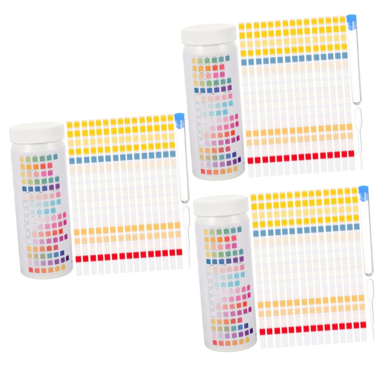 Toyvian 3 Series Tiras De Prueba De De Agua Kit De Tiras Para Análisis De Agua Potable Incluye Pipeta Y Tubo De Herramienta De Detección 50 Piezas*3