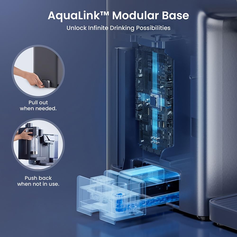 JIMMY Matrix S9 Machine à eau gazeuse froide, sodateur domestique à 3 niveaux de gazéification, bouteille 1L sans BPA, compatible avec les bouteilles de CO2 standard, pour eau gazeuse et boissons