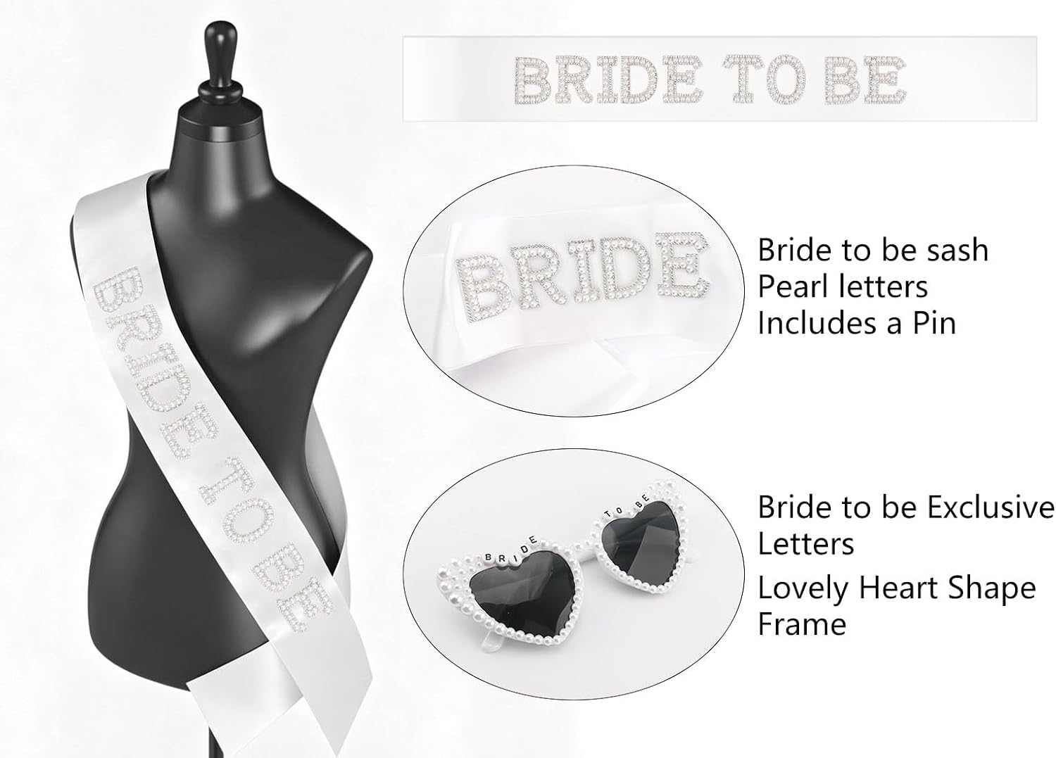 CUBACO Bride to be Sash, Sunglasses and Wedding Veil Engagement Gifts image 4