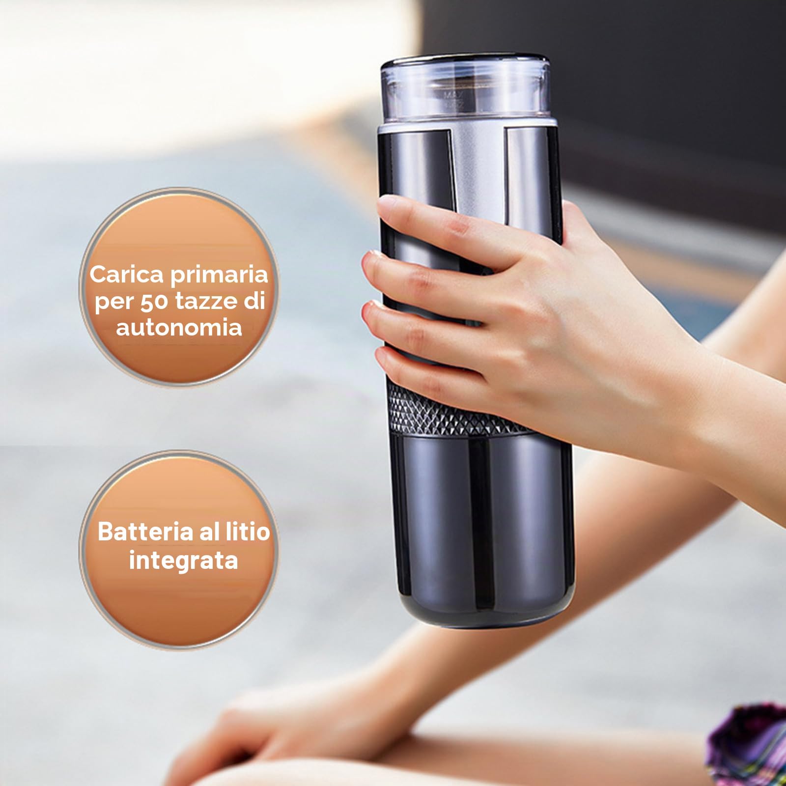 Macchina per caffè espresso portatile per auto, macchina da caffè a cialde, con ricarica USB, adatta per campeggio all'aperto, auto, casa, alta pressione, elettrica, ricaricabile'