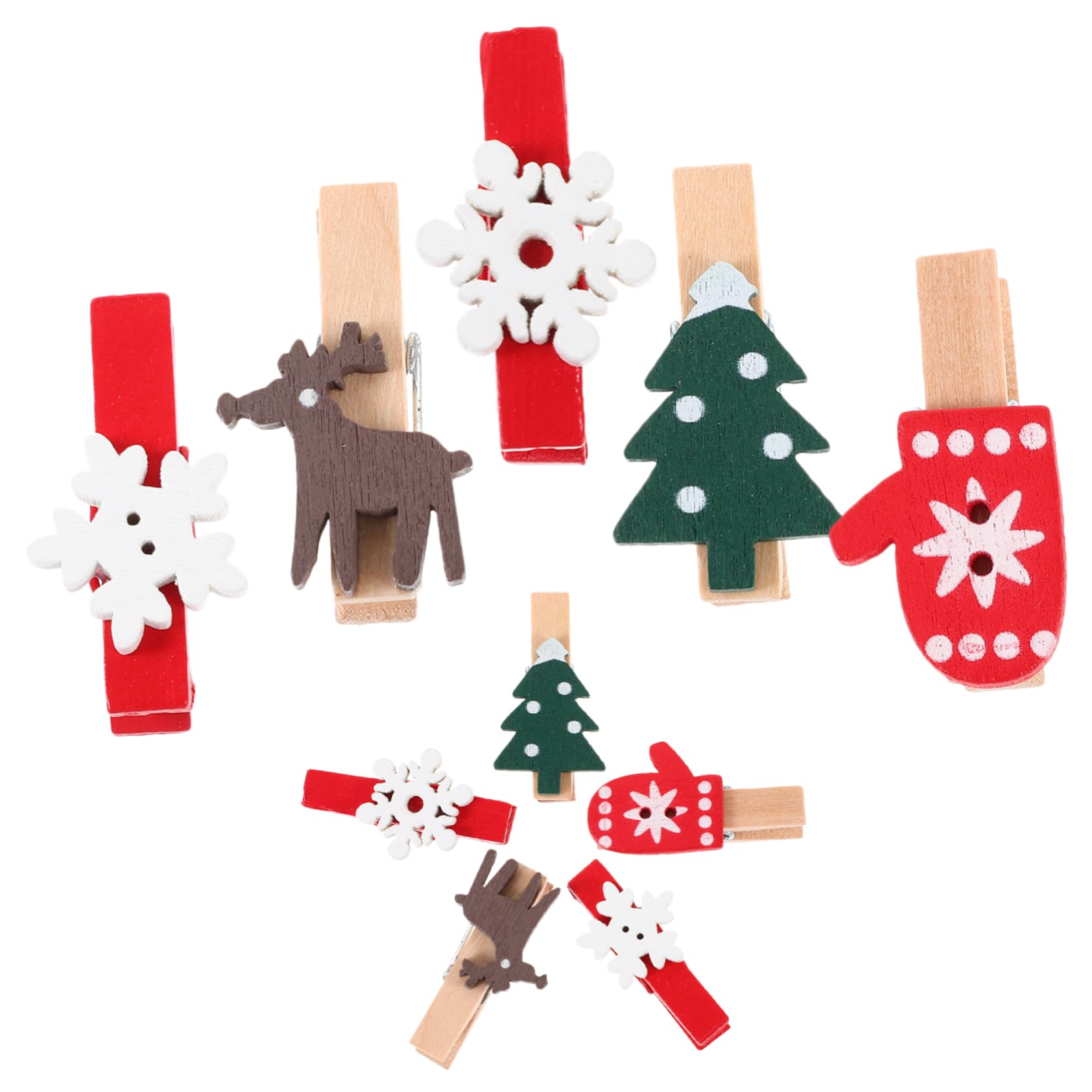 Alipis 500 STK Cartoon-Fotoclips Weihnachts-Memo-Clips Schneeflocken-Fotoclips Dekorative Fotoclips weihnachtsbasteln Weihnachts basteln kleine Fotoklammern Mini-Weihnachtsholzclips Eisen