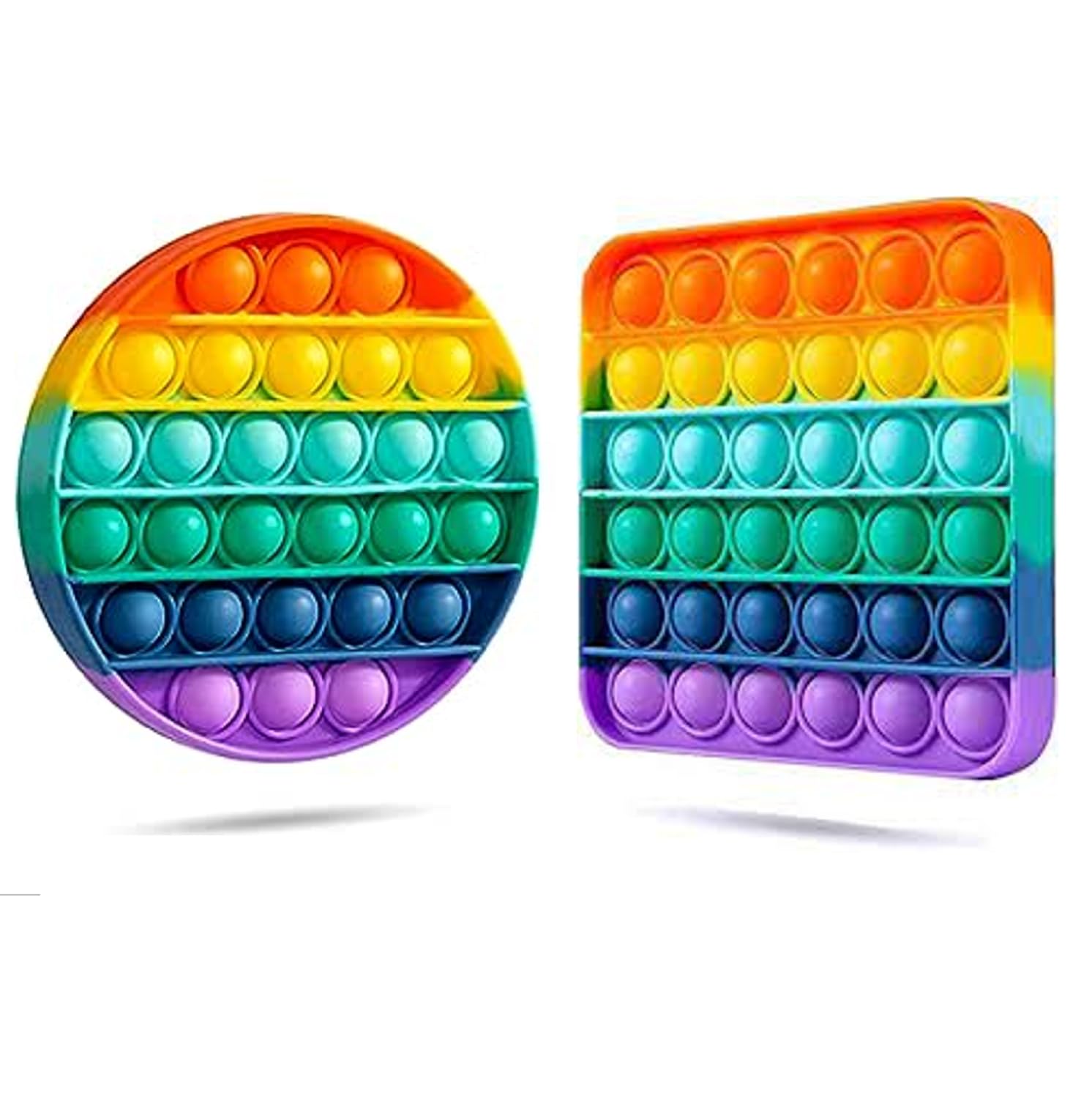 30 Stück Pop It Fidget Toys – Silikon Stress Relief Spielzeug Für Kinder & Erwachsene (Regenbogen)