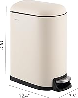 Vista 30 de happimess HPM1009C Roland Mini 2.6-Gallon Step-Open Trash Can with Soft-Close Lid, Modern, Minimalistic, Fingerprint Proof for Home, Kitchen, White