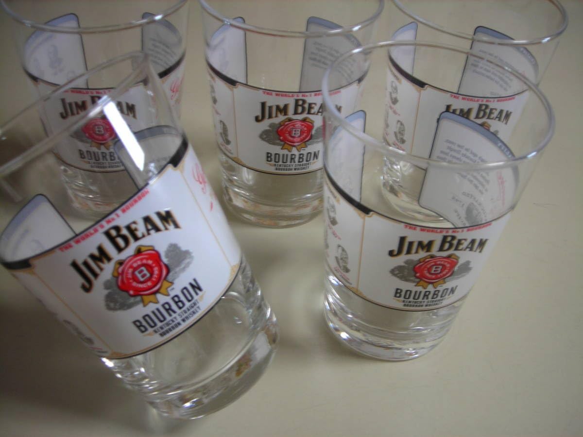 Amazon.co.jp R5 06 ジムビーム JIM BEAM ラベルタンブラー タンブラーグラス 5個セット ハイボールグラス