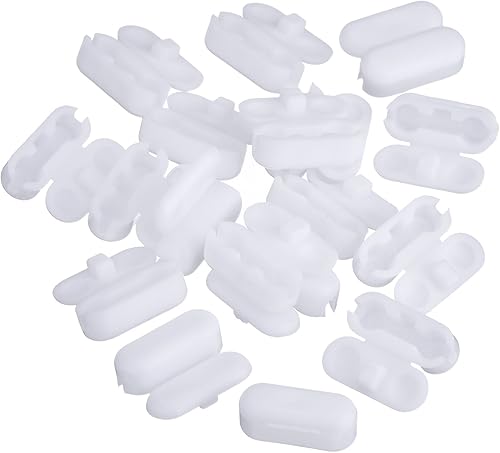 Miniatura 13 de 20 piezas de conectores de cadena vertical para persianas romanas clips de repuesto para cadena de bola y cable Blanco