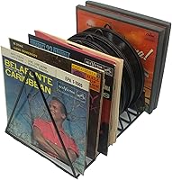 Vista 7 de Soporte para almacenamiento de discos de vinilo, estante de alambre prémium para discos de álbumes Lp (paquete de 2)