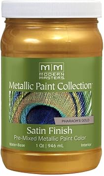 qt Modern Masters ME660 Pharaohs Gold Metallic Paint Collection, Satin Water-Based Decorative Metallic Paint