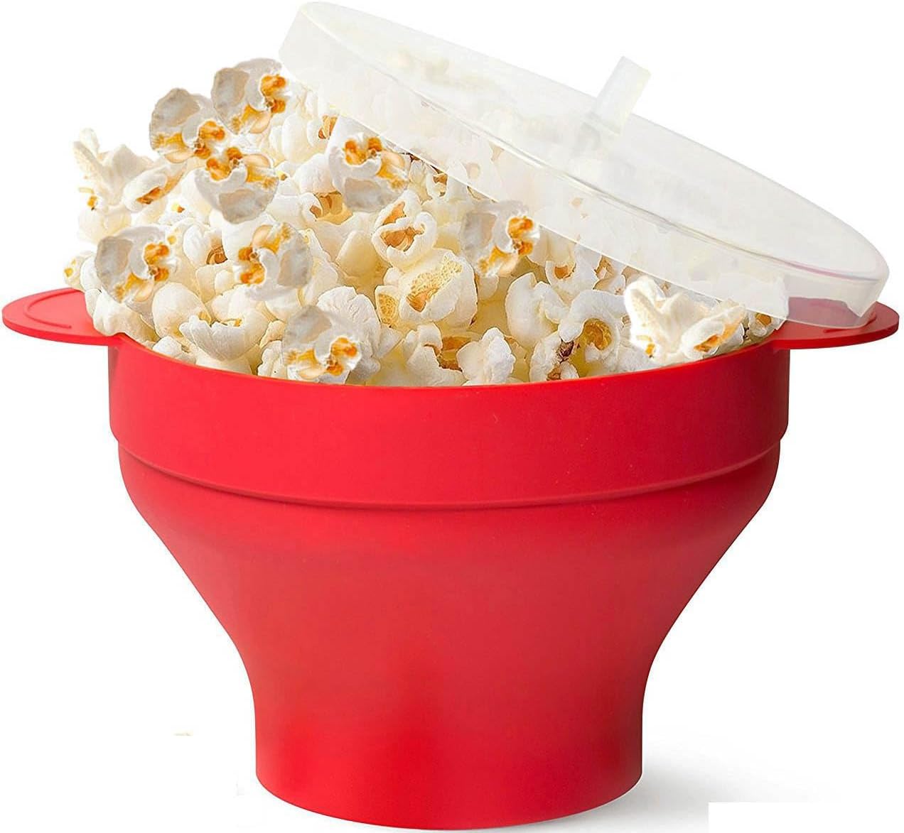 Microwave Popcorn Popper with a lid and convenient builtin