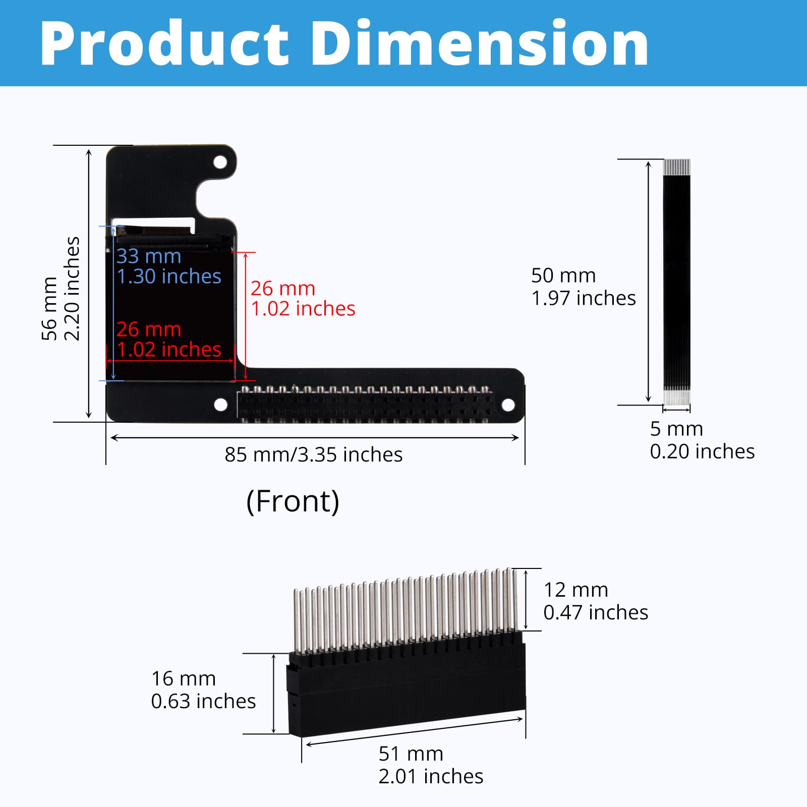 GeeekPi UPS Gen 6 Power Supply Uninterruptible UPS HAT with 1.3inch 240X240 LCD TFT Display Module for Raspberry Pi 5/4B