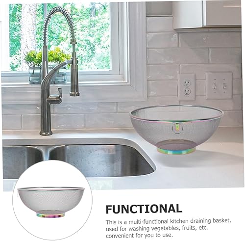 Miniatura 3 de NUOBESTY Colador de cocina de malla fina de acero inoxidable para lavar frutas, verduras y granos, filtro de alimentos para un drenaje eficiente del