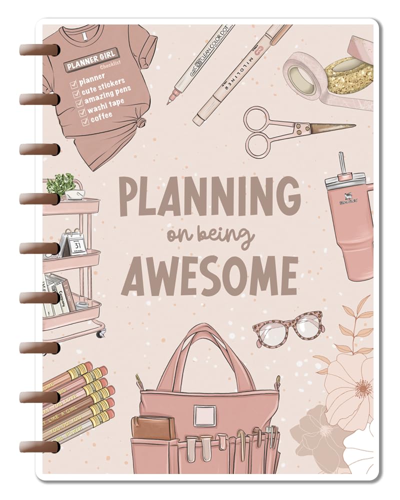 Rongrong The Notebook Planning on Being Awesome Discbound – Premium Quality Hand Drawn - 60 Pages - Premium Quality