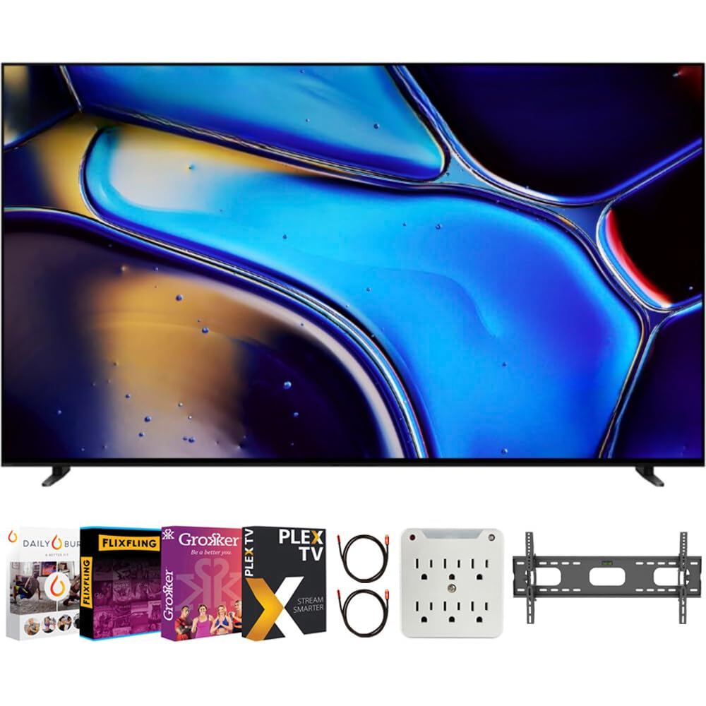 Sony BRAVIA 8 K65XR80 65 inch 4K HDR Smart OLED TV Bundle with Premiere Movie Streaming Package & TV Setup Bundle with Wall Mount + Surge Adapter + HDMI Cable & More (2024 Model)